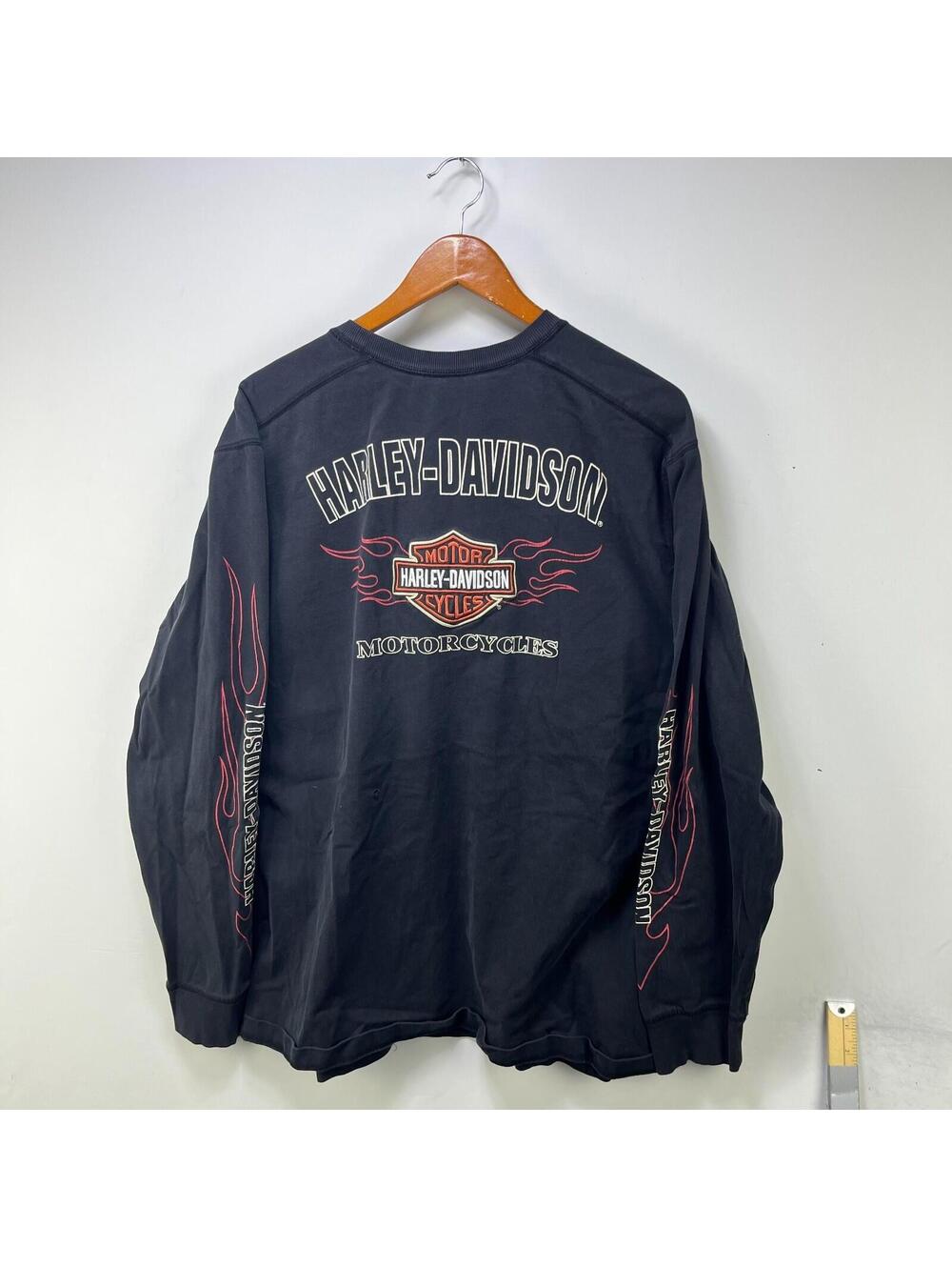 Vintage Harley Davidson Flame Sleeve Long Sleeve 2XL